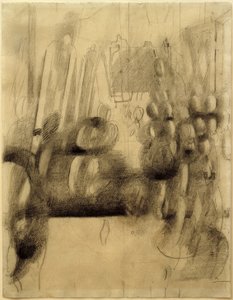 Eintritt in die Klasse (Schulsaal). Skizze von Otto Meyer Amden