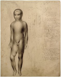 Stehender Knabenakt. Studie zur Algrafie von 1923 von Otto Meyer Amden