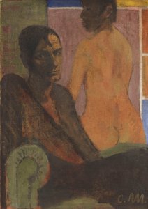 Selbstporträt mit Rückenakt, ca. 1929 von Otto Mueller