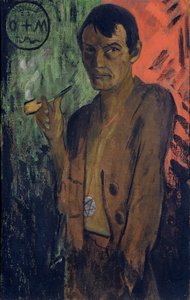 Selbstporträt mit Pentagramm, ca. 1924 von Otto Mueller