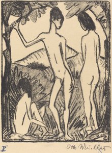 Stehender Knabe und zwei Mädchen von Otto Müller
