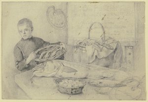 Beim Fischhändler von Otto Scholderer