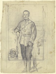 Bildnis eines Mannes in Uniform von Otto Scholderer