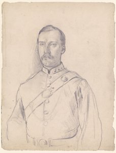 Bildnis eines Mannes in Uniform, Halbfigur von Otto Scholderer