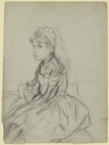 Mädchen mit Katze auf dem Schoß ("Mein alter Tom") von Otto Scholderer