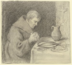 Mönch beim Gebet von Otto Scholderer