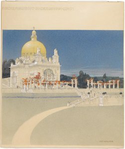 Kirche St. Leopold am Steinhof, Wettbewerbsprojekt, Perspektive von Otto Wagner