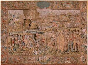Triumphe und Schlachten des Erzherzogs Albrecht. Die Eroberung der Stadt Hulst. Siebter Wandteppich der Serie.