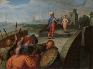 Die Friedensverhandlungen zwischen Julius Civilis und dem römischen General Cerialis (eine von zwölf Serien über den Aufstand der Bataver gegen die Römer) von Otto van Veen