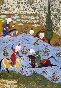 Prinz beim Polo spielen, Illustration aus Divan-i Nevai, gesammelte Gedichte von Ali Sir Nevai