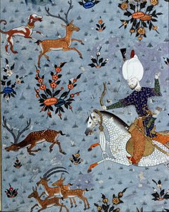 Darstellung der Höflinge von Sultan Murad II. bei der Hirschjagd (Detail)