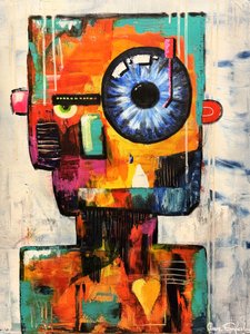Bunter abstrakter Roboter von Owe Emfestav