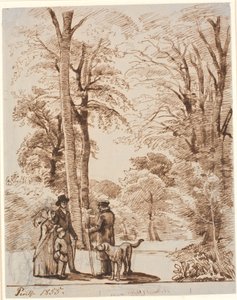 Waldweg mit Figuren. Islinge von P.C. Skovgaard