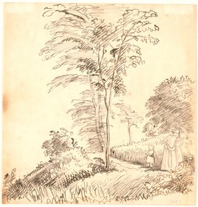 Spaziergänger auf einem Pfad (möglicherweise Vedbæk). von P.C. Skovgaard