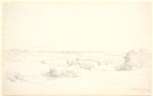 Aussicht über eine hügelige Landschaft