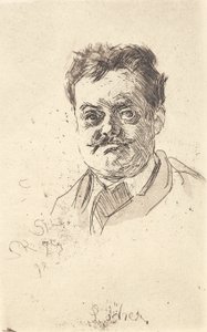 Porträt von Carl Locher, en face von Peder Severin Krøyer