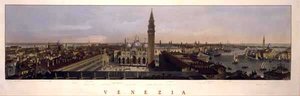 Ansicht des Markusplatzes, Venedig (kolorierter Stich) von P. (after) Majocchi