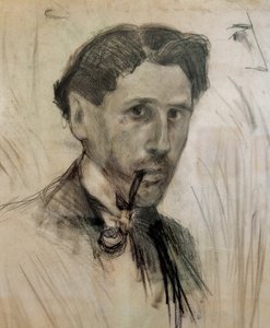 Selbstporträt mit Pfeife von Pablo Gargallo