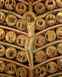 Der Baum des Lebens, ca. 1310 Tempera auf Holz (Detail) von Pacino di Buonaguida