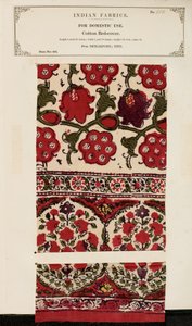Baumwoll-Bettdeckenprobe aus Shikarpore in Sind, aus The Collection of the Textile Manufacturers of India, von John Forbes Watson, veröffentlicht 1866 von Pakistani School