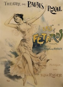 Plakat für Le Fetards, Operette, Libretto von Antony Mars und Maurice Hennequin, Musik von Victor Roger, Plakat für das Théâtre du Palais-Royal in Paris von Pal