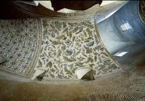 Frühchristliche Kunst: Ernteszene (Detail eines Mosaiks, 4. Jahrhundert) von Paleo Christian