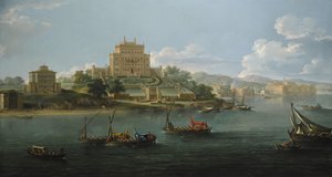 Blick auf die Villa Costaguti und Villa Pamphilj zwischen Anzio und Nettuno von Paolo Anesi