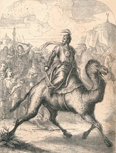 Saladin flieht auf einem schnellen Dromedar, 1869 von Paolo Priolo