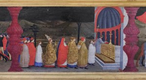 Predella der Entweihung der Hostie (Detail) von Paolo Uccello