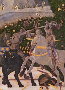 Die Schlacht von San Romano: Zwei Kavalleristen im Kampf (Detail) von Paolo Uccello