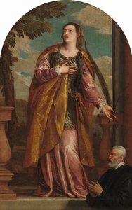 Heilige Lucia und ein Spender, ca. 1585-1595 von Paolo Veronese
