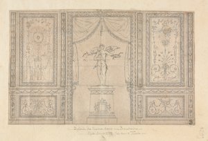 Statue von Amor in einer Wandnische von Paolo Vincenzo Bonomini