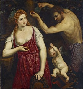 Mars, Venus und Amor von Paris Bordone