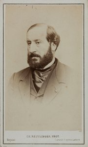 Porträt von Émile Augier 1820-1889 von Paris . Photo studio Reutlinger
