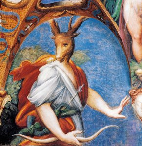 Actaeons Verwandlung in einen Hirsch, aus Mythos von Diana und Actaeon, um 1524 von Parmigianino