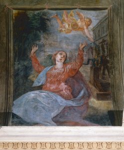 Heilige Agatha, von Parmigianino (1503-1540), Fresko, Kirche San Giovanni Evangelista, Parma, Emilia-Romagna, Italien