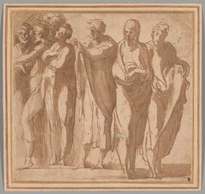 Gruppe von neun stehenden Figuren