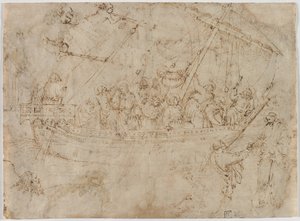 Navicella recto Zwei Zeichnungen von Schiffen verso, um 1410er Jahre von Parri Spinelli