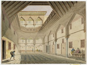 Ansicht des Inneren eines Karawansereis, Heimat von Azir Osman Agha von Pascal Xavier (after) Coste