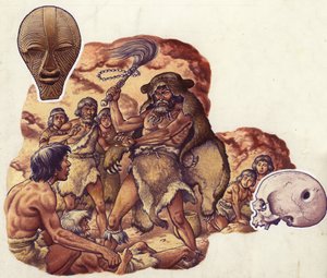 Ein Steinzeitdoktor vertreibt den Teufel, der seinen Mitmenschen krank macht