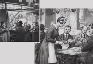 Edwardianischer Kaffeestand und Teestube von Pat (1907 95) Nicolle
