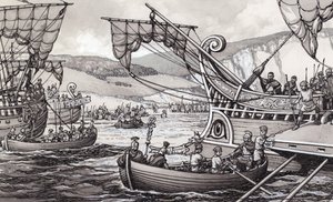 Die Römer erobern England im Jahr 55 v. Chr. unter Julius Caesar