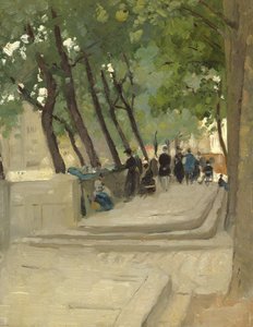 Der Buchmarkt am linken Ufer, Paris, ca. 1900 von Patrick William Adam