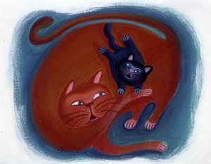 Katze und ihr Kätzchen - Illustration von Patrizia La Porta