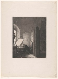 Rembrandt in seinem Atelier von Paul Adolphe Rajon