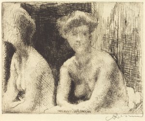 Nackte Frau bei einem Spiegel, 1889 von Paul Albert Besnard