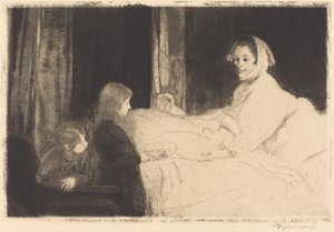Die kranke Mutter La mère malade von Paul Albert Besnard