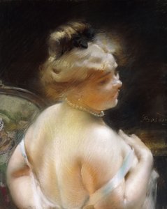 Frau mit Perlenkette von Paul Albert Besnard