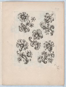 Serie kleiner Blumenmotive, Tafel 3, ca. 1670-85 von Paul Androuet Du Cerceau