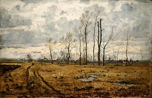 Landschaft im frühen Frühling bei Weimar